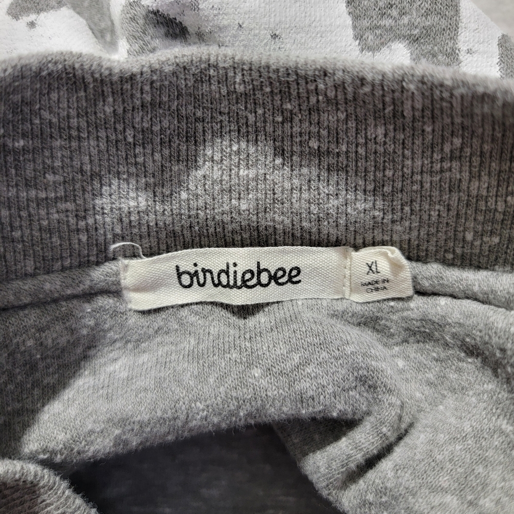 Birdiebee Ruffled Gray Full Zip Sweatshirt Bee Giving Heart Soft Cozy XL - Picture 10 of 15